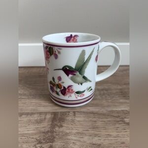 Vintage porcelain mug hummingbird and fuchsia bird artist Valerie Pfeiffer